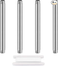 3/8"x8" 304 Stainless Steel Pipe, 3/8" NPT x 3/8" NPT Male Threaded Nipple, SCH40 Heavy Duty Pre-Cut Steel Pipe for Plumbing Gas, Hydraulic, and Industrial Applications(8", 4 Piece)