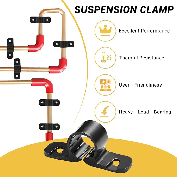 Total 380PCS Pex Support Pipe Supports Sets,Pex Hanger 100 Pack 1/2 Inch,R-Type Nylon Clamps 40 Pack with 240 pcs Screws for Pex, Copper, CPVC