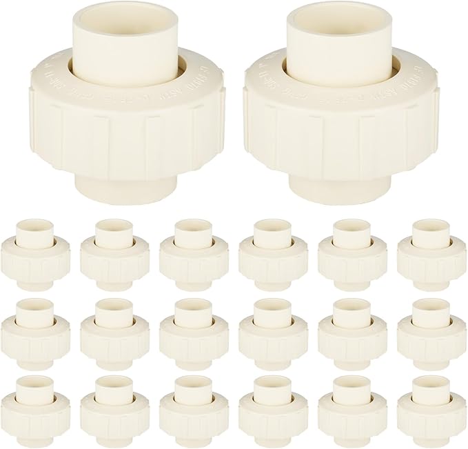 (20 Pack) EFIELD 1" Inch CPVC Slip Union, CTS x CTS Union Solvent Connection Fittings,(CPVC032-20PCS)