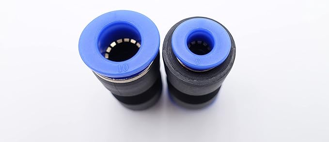 Push to Connect Fitting 10mm Tube OD x 6mm Tube OD Reducer, Pneumatic Air Water Straight Union Two Way Connector/Coupler (Pack of 5)