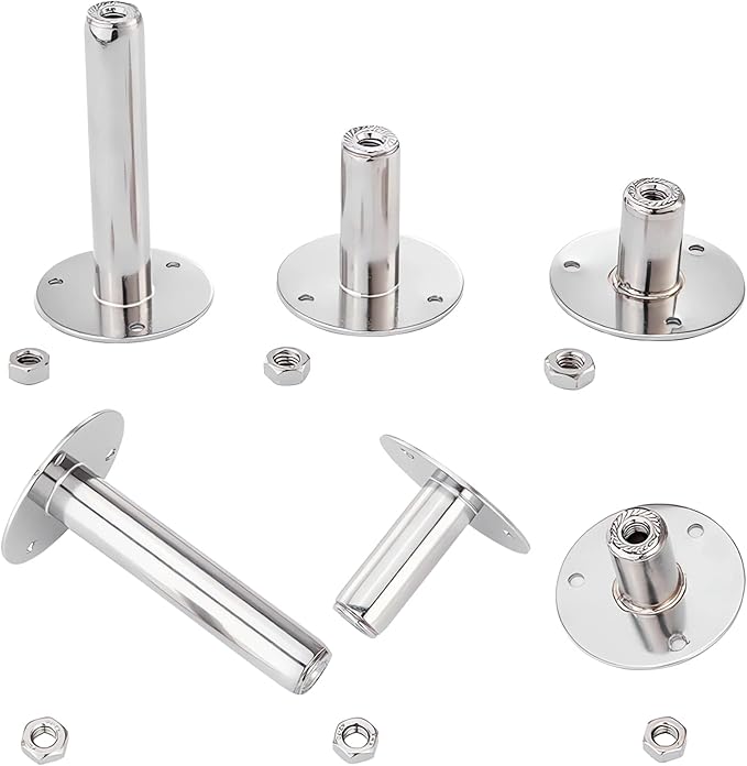 2PCS Wall Mount Ceiling Mount Pipe 304 Stainless Steel Pipe Supports Pipe Standoff Adjustable Height 30-60mm（1.18"-2.36"） for OD Pipe 38-40mm(1.5-1.57in)