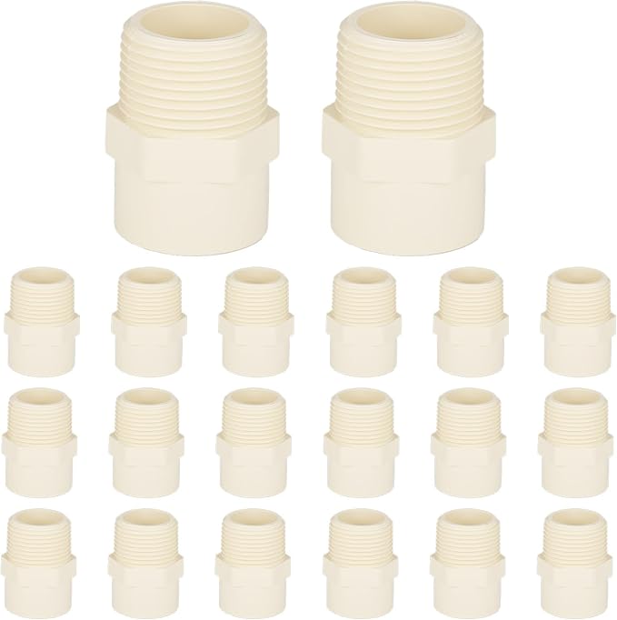 (20 Pack) EFIELD CPVC CTS Male Adapter Fittings, 1" Slip X 1" Male Thread,(CPVC035-5-20PCS)
