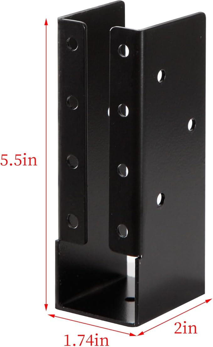 Concealed Joist Hangers, (10-30PCS), 2"x6", 4"x6", 4"x8" with Screws, Outdoor Trim Concealed Flanges, for Beam,Swing, Handrail,Fence (10, 2"×6")