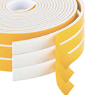 White Door Window Weather Stripping 59 Feet, Self Adhesive Foam Tape High Density Foam Sealing Strip Window Insulation Gasket Tape 1/4 Inch Wide X 1/8 Inch Thick, 19.7 Ft x 3Rolls