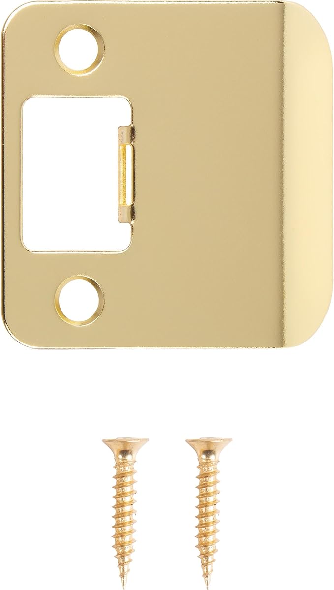 Round Corner Extended Lip Strike, 2-1/4" x 1-3/4", (2-1/4" Overall Length), Polished Brass by Stone Harbor Hardware