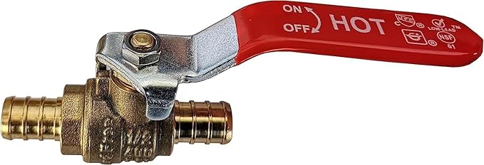 XFITTING 4 Pieces 1/2" Pex Ball Valve Hot & Cold, 24-2-1&2=4X (4 Packs)