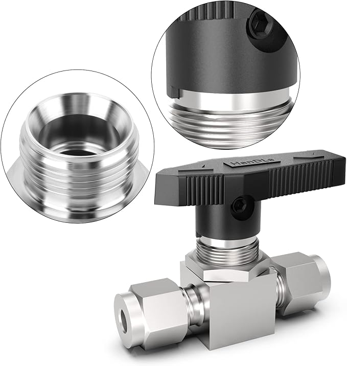 TAISHER 1PCS 304 Stainless Steel Compression Valve, 1/4" Tube OD x 1/4" Tube OD Straight Adapter