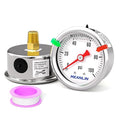 MEANLIN MEASURE 0~100Psi Pressure Gauge, Glycerin Filled 1/8" NPT 1.5" FACE DIAL, Stainless Steel Liquid Filled Pressure Gauge WOG Water Oil Air Back Mount (with 2PCS Snaps)