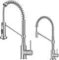 KRAUS Bolden Commercial Style Pull Down Kitchen Faucet and Water Filter Faucet Combo in Spot-Free Stainless Steel, KPF-1610-FF-104SFS