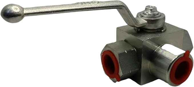 LX Hydraulic High Pressure 3 Way Ball Valve L-Born 1/2'' NPT Hydraulic Valve 7250 PSI (500 bar) Shut-Off KHB3K Hydraulic Ball Valve