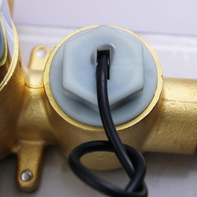2 Function Shower Diverter with Temperature Display Solid Brass Shower Mixer Valve Pressure Balancing and Flow Control Bathroom Shower Diverter Valve, Chrome