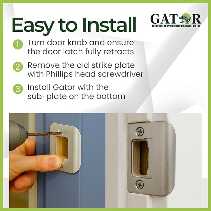 4-Pack Gator Door Latch Restorer - Strike Plate (Satin Nickel)