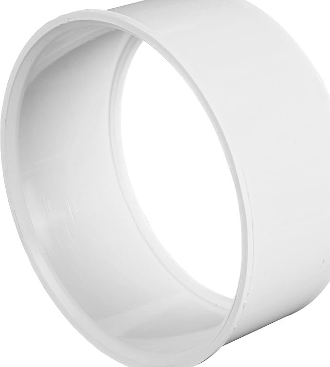 NDS 2P42 PVC Adapter Bushing, 4-Inch, for DWV/SCH40 Spt X S&D Hub Connections, for Use with 4-Inch DWV/SCH40 and Sewer and Drain Pipe, White