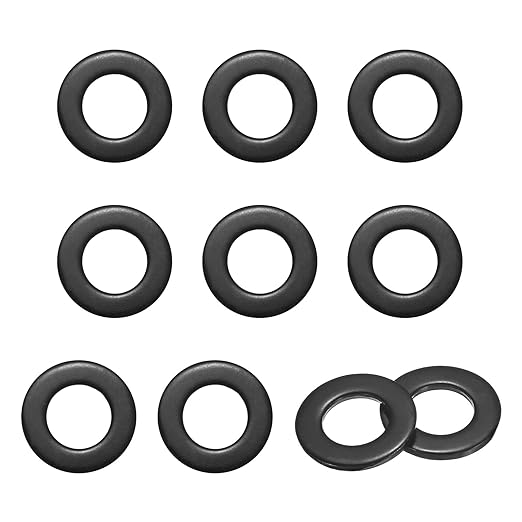 10-Pack M14 Flat Washers, Metric 28mm OD 2.5mm Thick 304 Stainless Steel Washers for Bolts Screws Nuts for Automotive/Machinery/Furniture, Flat Metal Washers [Black Galvanized]