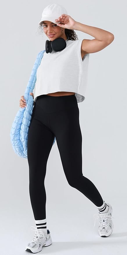 Women’s 100% Cotton Cropped Workout Tank Tops Soft Breathable Loose Fit Muscle Tank for Gym Yoga Running