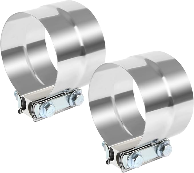 4 Inch Exhaust Pipe Clamp Lap Joint 4 In Exhaust Band Clamp Stainless Sleeve Coupler For Mufflers,Exhaust Pipe(2 PCS)
