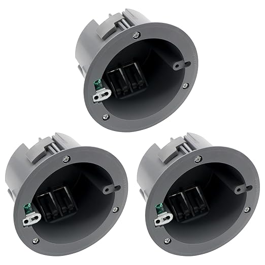 18 Cu.in.,4.25” Dia Round PVC Old Work Electrical Switch and Round Outlet Box,Ground Remodel Electrical Box with ETL Listed,for Home Improvement(3 Pack).