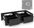 SKM 2-Pack 28" Washer and Dryer Pedestal Stand with Storage Drawer | Heavy-Duty Steel Frame, 700LB Capacity | 14.3 Inch Lift to Reduce Back Strain, Black