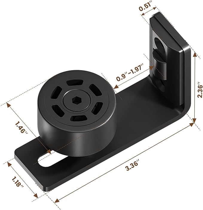 2PCS AONAYIOA Adjustable Roller Sliding Barn Door Bottom Floor Guide, Wall Mounted Barn Floor Guide, with Flush Flat Bottom, Fit All Size(Black)