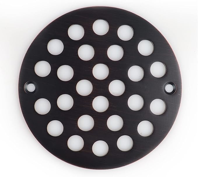 4 Inch Screw-in Round Shower Drain Cover Replacement Floor Drainer with Screws (Oil Rubbed Bronze)