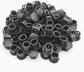 3/8" Plastic Flush Type Hole Plugs - Snap in Locking Hole Tube Screw Caps - Drilling Cover Plugs - Fastener Covers for Kitchen Cabinet Furniture - Black - 100 Pack