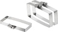 uxcell 3Pcs 304 Stainless Steel Rectangular Hose Clamp, Adjustable 3.9 x 1.6 Inch Square Worm Gear Duct Pipe Tube Clamps for Ducting Bracket Cable Tray Bridge Project Systems, Silver