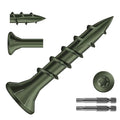 #8 x 1 Inch Deck Screws (470Pcs) 2lb. Carbon Steel, Green, Flat Head, Rust Resistant epoxy Coated, with T25 Star Bit