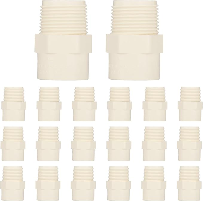 (20 Pack) EFIELD CPVC CTS Male Adapter Fittings, 3/4" Slip X 3/4" Male Thread,(CPVC034-10-20PCS)