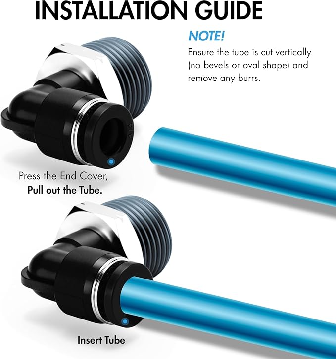 Pneumatic 1/4 Push to Connect Fittings Male Thread Elbow and Straight Combination Air Line Quick Connect Fittings 1/4"OD x 3/8"NPT Quick Connect Air Hose Fittings (Pack of 12)