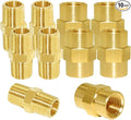 Joywayus Brass Pipe Fitting Hex Nipple Equal 5Pcs 1/8"NPT Male + 5Pcs 1/8"NPT Female Air Fuel Water (Pack of 10)