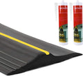 ToLanbbt 16.5Ft/5M Universal Garage Threshold Seal Strip with 300ml Black Sealants/Adhesives, Garage Door Bottom Weatherproof Strip Rubber DIY Weather Stripping Replacement (Black+Yellow)