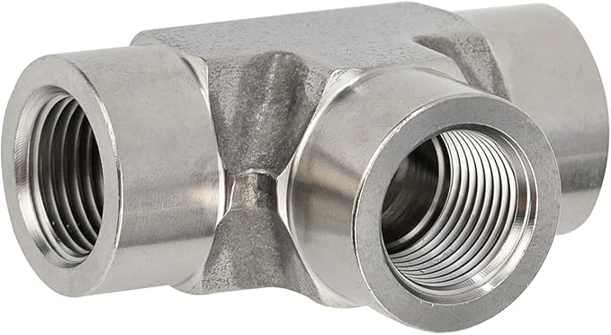Metalwork 304 Stainless Steel Pipe Fitting Forged Tee 1/4" NPT Female 2 Pcs
