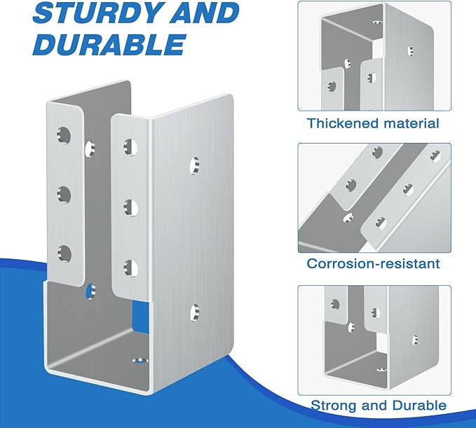Concealed Stainless Steel Joist Hangers, (10-30PCS), 2"x6", 4"x6", 4"x8" with Screws, Outdoor Trim Concealed Flanges, for Beam,Swing, Handrail,Fence (10 Pack, 2"x4")