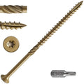 #14 * 8" Deck Screws, (18pcs) 1 lbs.Exterior Wood Screws, Rust Resistant Epoxy Coated, Bronze, T20 Star Bit