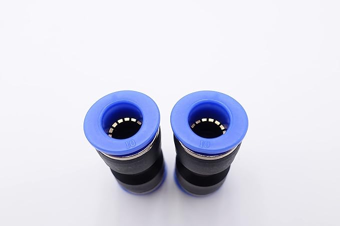 Push to Connect Fitting 10mm Tube OD, Pneumatic Air Water Straight Union Two Way Connector/Coupler (Pack of 5)