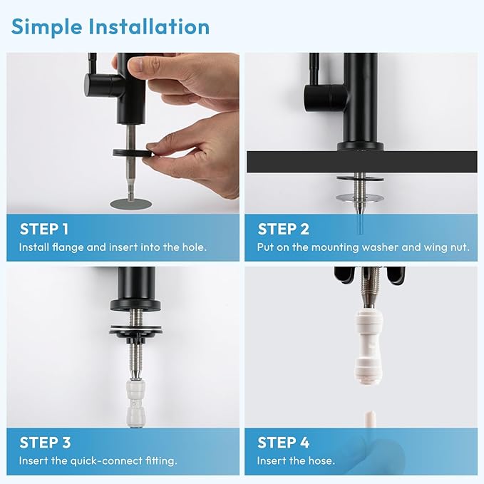Besdor Reverse Osmosis Faucet, Filtered RO Drinking Water Faucet for Kitchen Sink, Non-Air Gap, 360-degree Rotation, Lead-Free, 304 Stainless Steel, Matte Black