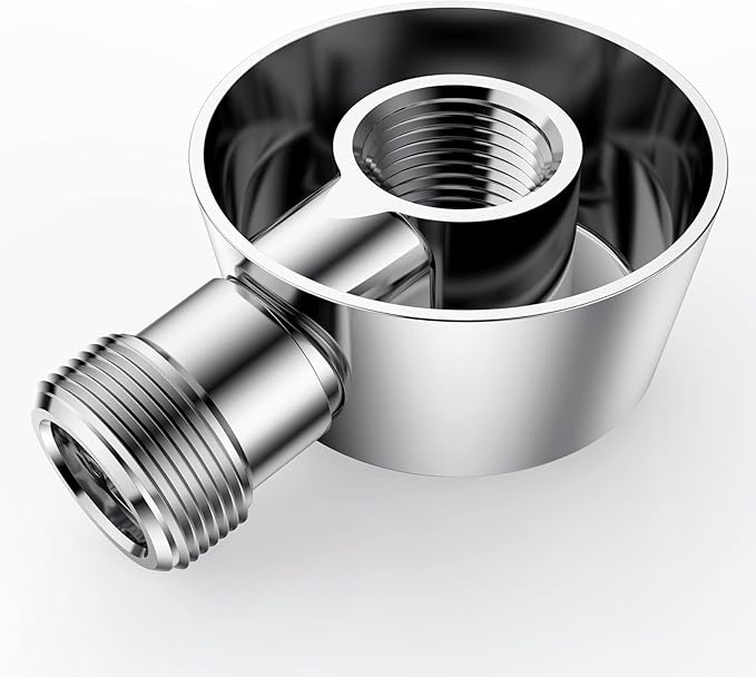 Solid Brass Round Wall Supply Elbow, Check Valve Included - Polished Chrome