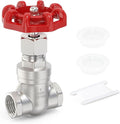 TAISHER 1PCS 304 Stainless Steel Gate Valve, 1" NPT Female Rotary Sluice Valve With Wheel Handle, For Water, Oil, Gas