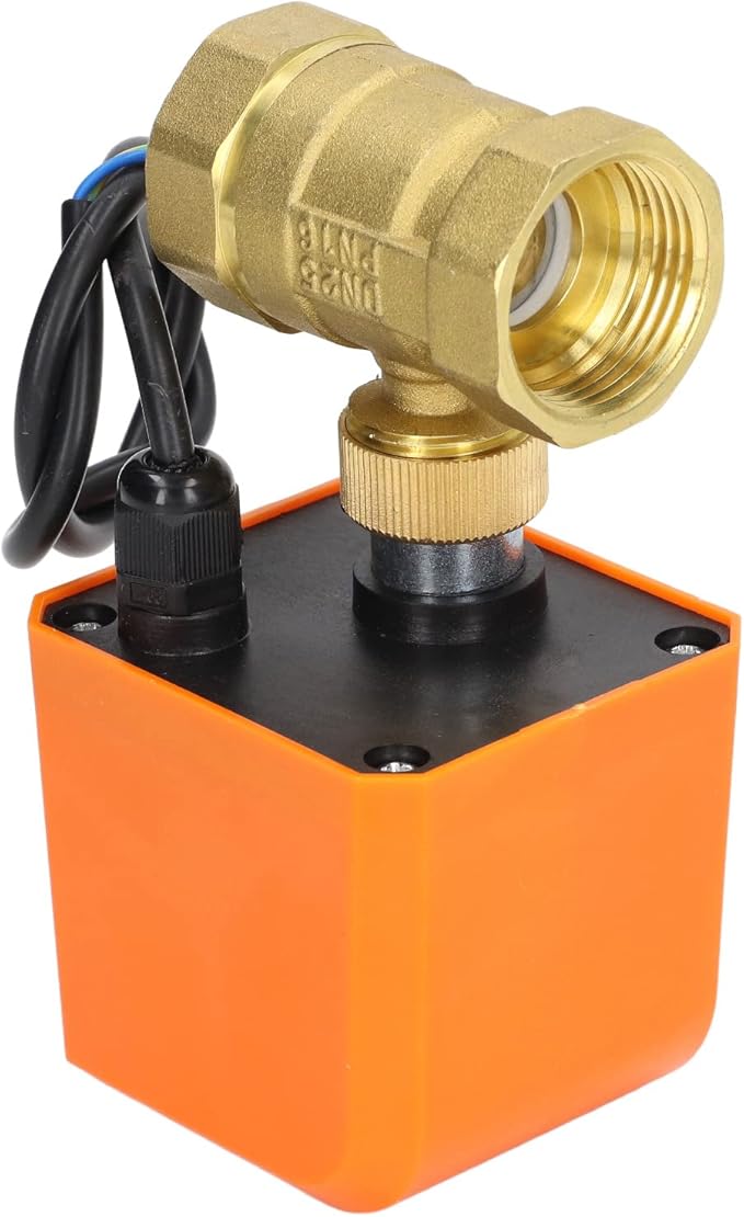 DN25 2 Way 2 Wire Electric Ball Valve Normally Closed Brass Universal Ball Valve DC12 24V High Performance Water Flow Control for Plumbing Systems Brass Material 1 Inch Interface