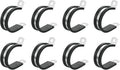 uxcell 1-3/8"(34mm) Cable Clamp, 304 Stainless Steel Rubber Cushioned Insulated Clamp R Shape Metal Clamp Tube Holder for Pipe Hose Wire Cord Installation 8Pcs