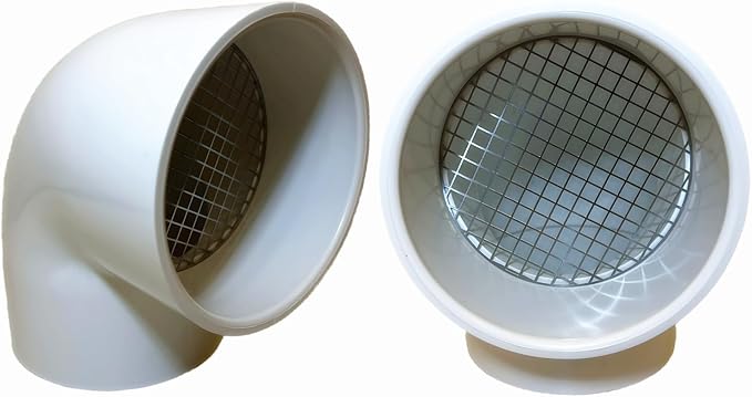 PVC Vent Cap 1 pcs 90-Degree for 6" Schedule 40,PVC Termination Cap,Vent Cover Screen,Round Furnace PVC Pipe Stainless Steel Roof Vent Cap,Installation not Required That PVC Elbow,or Coupling