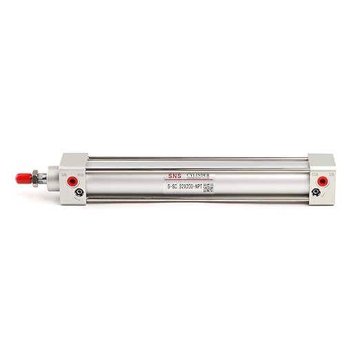 SNS Pneumatic Standard Air Cylinder S-SC 32 x 200 NPT 1/8, Bore: 1.3 inch, Stroke: 8 inch, Double Acting