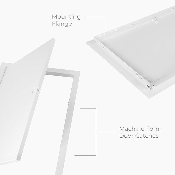 12 x 20 Inch White Rectangular Metal Plumbing Access Panel - Indoor Wall Access Door for HVAC, Wall, Ceiling, and Drywall with Panel - Opening Box Door Cover - Easy to Install