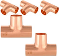 5-Pack EFIELD 5/8" X 5/8" X 5/8" C X C X C Copper Tee, LF Copper Plumbing Fittings with Sweat Solder Connection,(COPPER104)