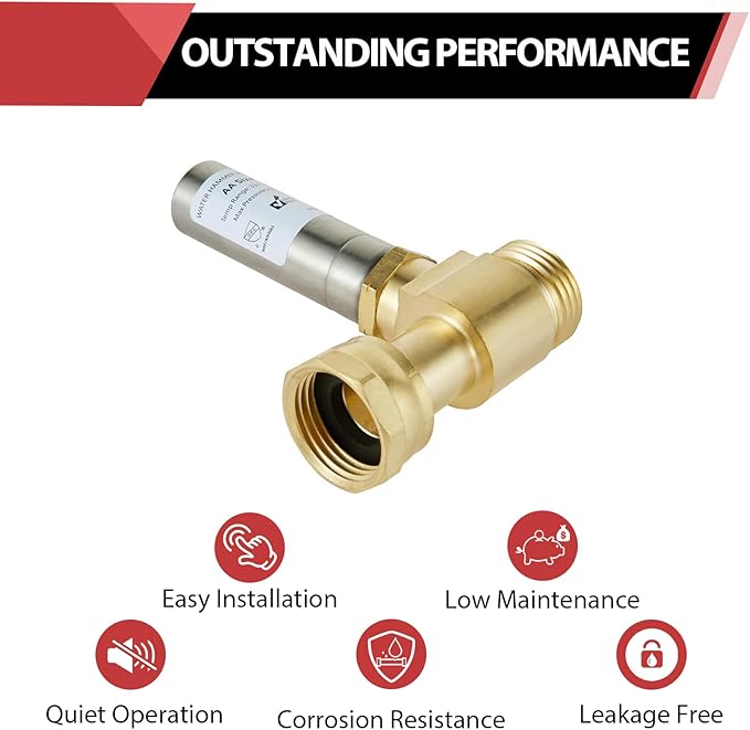 (Pack of 4) EFIELD S-241 Straight Stainless Steel Water Hammer Arrestor For Washing Machine, 3/4 Inch Swivel FHT x 3/4 Inch MHT,(HAMMER020-4PCS)