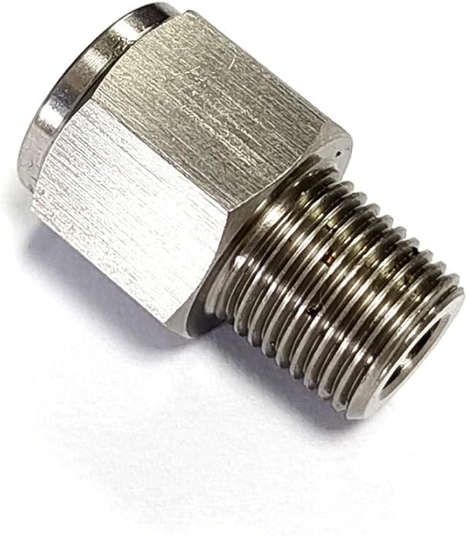 1/8" NPT Male To M10x1.0 Female Gauge Sender Adapter M10 Fuel Oil Trans Brakes