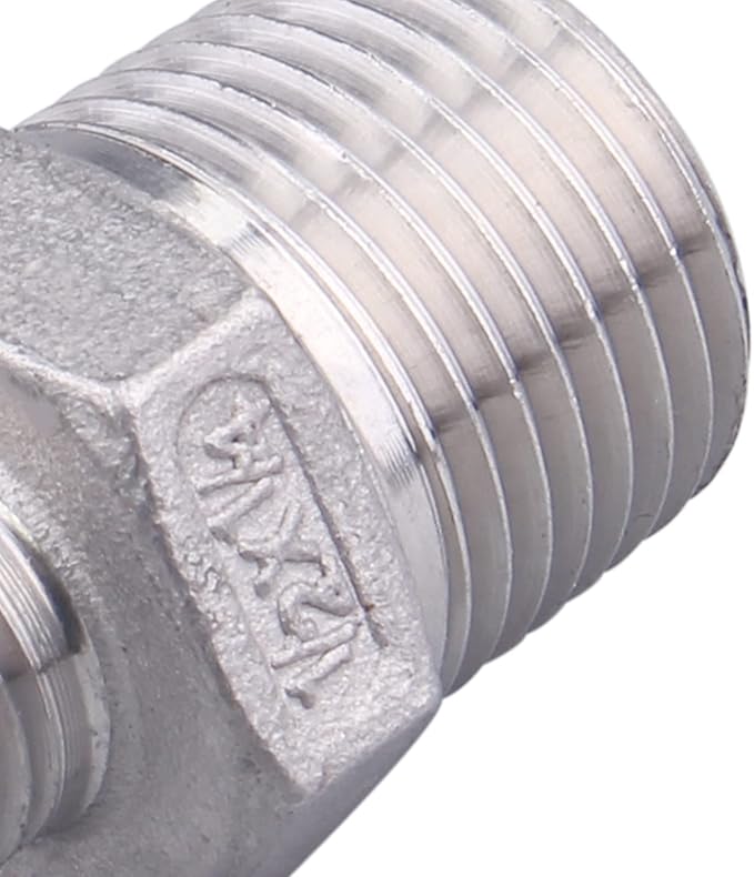 SUS304 Reducer Hex Nipple - 1/2" Male NPT x 1/4" Male NPT Stainless Steel Adapter Threaded Pipe Fitting (Pack of 2)