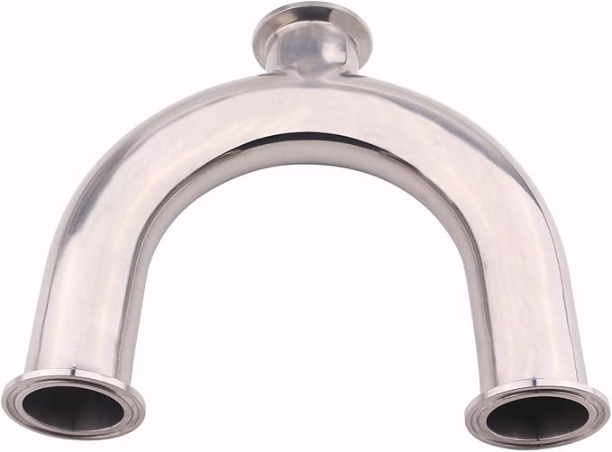 DERNORD 3 Way U Sanitary Ferrule Pipe Fittings Tri-Clamp Type Stainless Steel 304 (Pipe OD: 1.5 INCH)