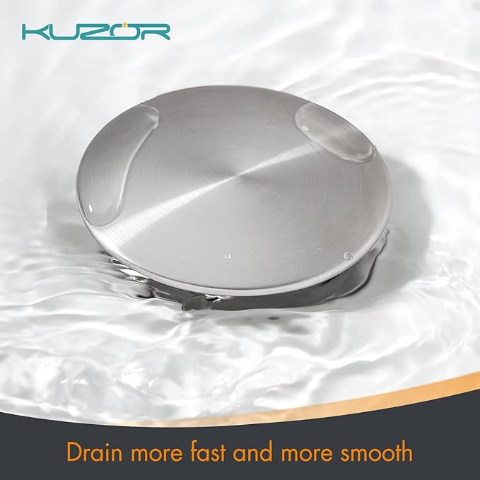 Brushed Nickel Pop Up Bathroom Sink Drain with Overflow - Fits 1-5/8" to 2" Holes, 304 Stainless Steel for Vanity/Vessel Sink