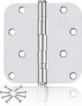 304 Stainless Steel 4 Inch Door Hinges Brushed Satin Nickel Interior Hinges 5/8" Radius Corners 3.5'' Ball Bearing Silver Door Hinges- 3 Pack
